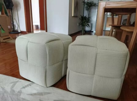 สตูลผ้าลูกฟูก MY DOLLS HOUSE COZY CUBE 38 ซม. สีขาว_4